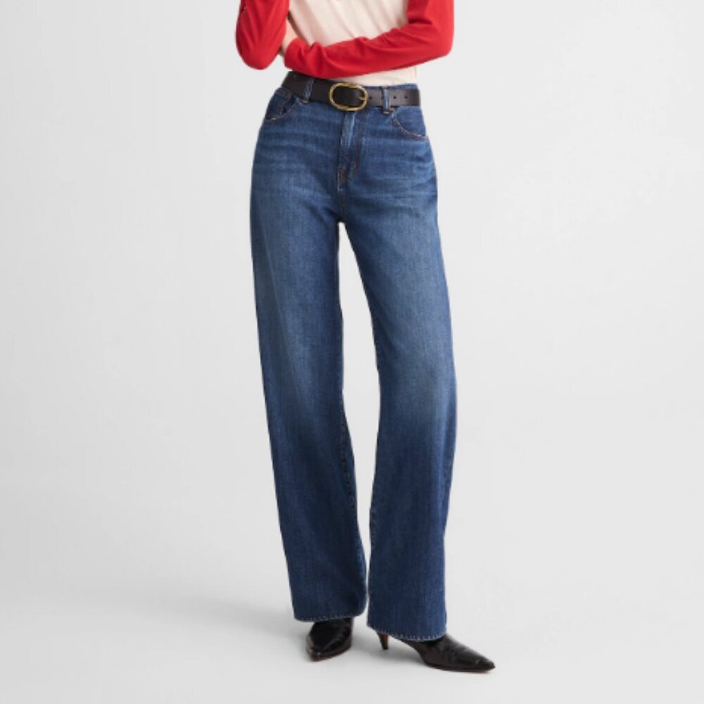 Madewell Dark Blue Wide-Leg Flare Jeans